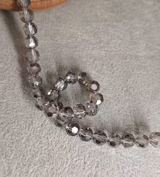 Glaspärlor facetterade - Clear & silver 8 mm