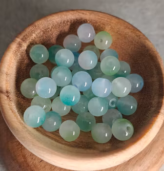 Glaspärlor - jadeimitation mixfärg 8 mm