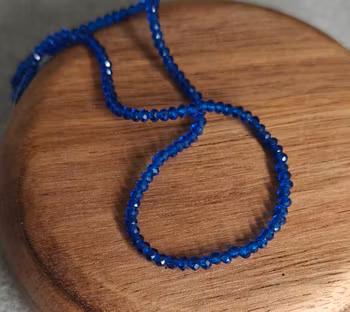 Glaspärlor facetterade - royal blue 1 mm