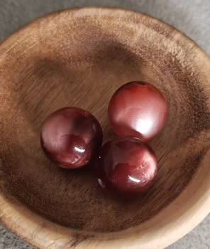 Pennpärlor 16 mm - Röd Burgundy med skimmer