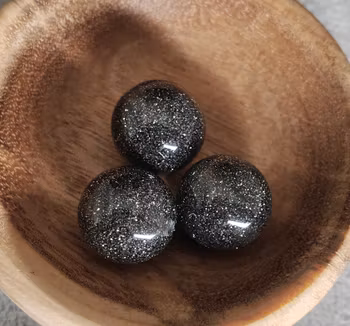 Pennpärlor 16 mm - Svart glitter