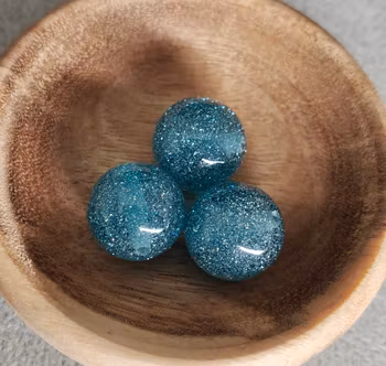 Pennpärlor 16 mm - aqua glitter