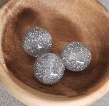 Pennpärlor 16 mm - silver glitter