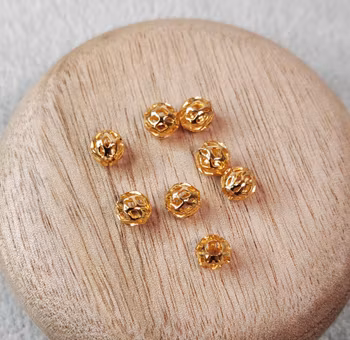 Mellandel penna - Guldfärgad nätpärla 6 mm