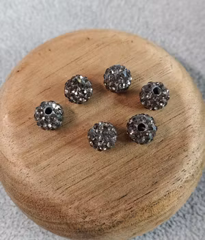 Strasspärlor/Shamballa - grå metallic
