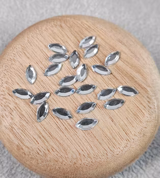 Ovala rhinestones - silverfärgad metallic