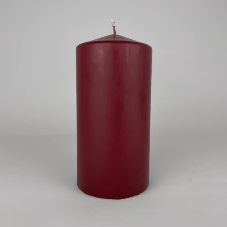 Blockljus - Vinröd - Ø7.5X15 cm - 80h