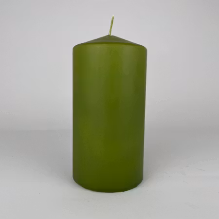 Blockljus - Lindgrön - Ø7.5X15 cm - 80h