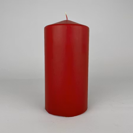 Blockljus - Mörkröd - Ø7.5X15 cm - 80h