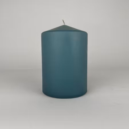 Blockljus - Gråblå - Ø7.5X11 cm - 42h