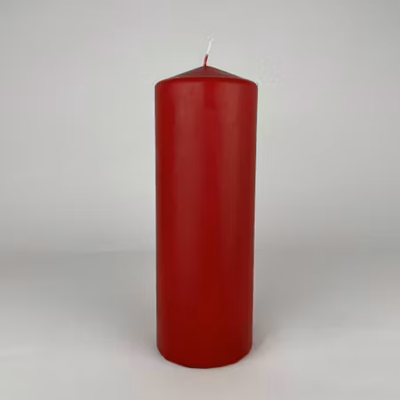 Blockljus - Mörkröd - Ø7X20 cm - 76h
