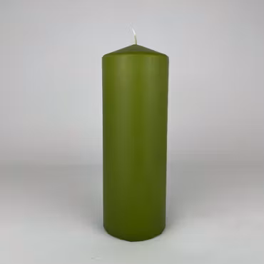 Blockljus - Lindgrön - Ø7X20 cm - 76h
