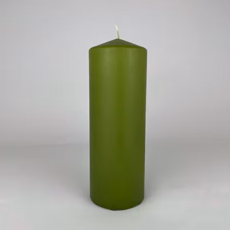 Blockljus - Lindgrön - Ø7X20 cm - 76h