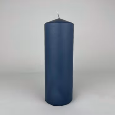 Blockljus - Gråblå - Ø7X20 cm - 76h