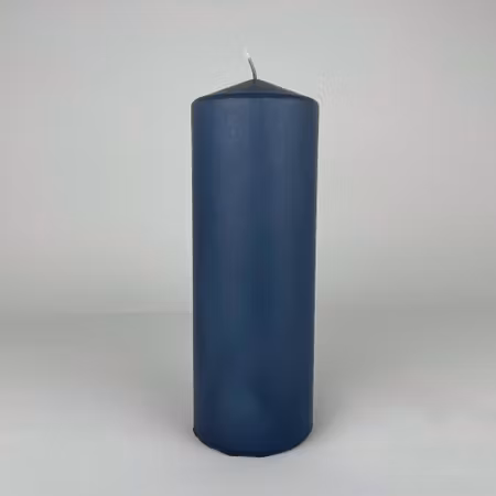 Blockljus - Gråblå - Ø7X20 cm - 76h