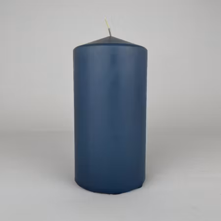 Blockljus - Gråblå - Ø7.5X15 cm - 80h