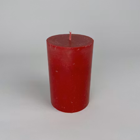 Blockljus Lyx - Mörkröd - Ø7X11 cm - 46h