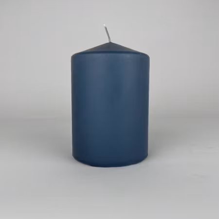 Blockljus - Gråblå - Ø7.5X11 cm - 42h