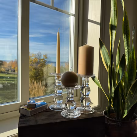 Klotljus - Ljusbeige - Ø8 cm - 32h