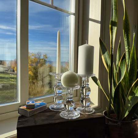 Blockljus - Vit - Ø7.5X15 cm - 80h