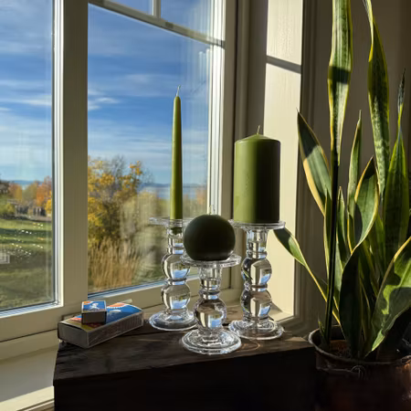 Antikljus - Lindgrön - 25 cm - 7h