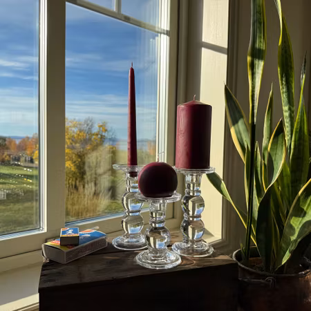 Antikljus - Vinröd - 25 cm - 7h