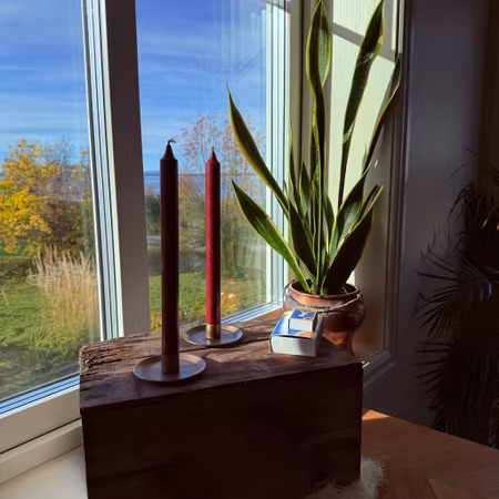 Kronljus - Vinröd - 28 cm - 10h