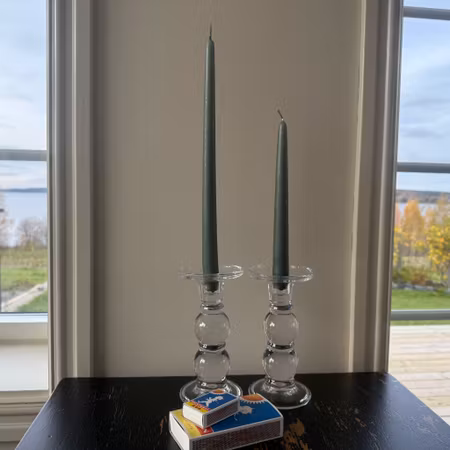 Antikljus - Antikgrön - 35 cm - 10h