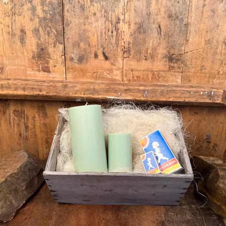 Blockljus Lyx - Ljusgrön - Ø9.6X20 cm - 120h