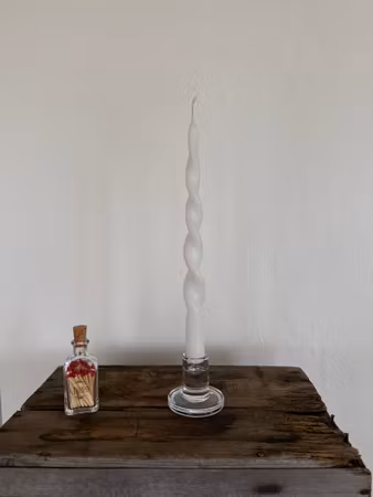 Skruvat ljus - Vit - 29 cm - 9h