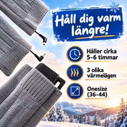Värmestrumpor med kraftfulla batterier – uppladdningsbara med 3 värmelägen