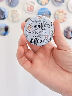 Personlige Speilbuttons, 4-pakning