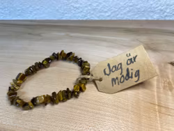 Affirmationsarmband "Jag är modig" med Tigeröga stl: M