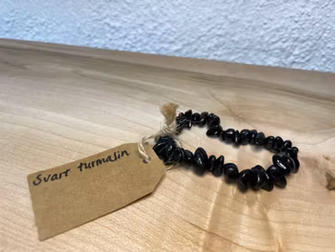 Affirmationsarmband "Jag är trygg" med Turmalin stl: S
