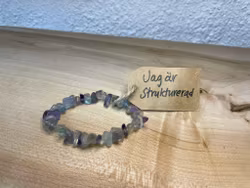 Affirmationsarmband "Jag är strukturerad" med Regnbågsfluorit stl: XS