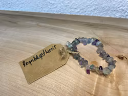Affirmationsarmband "Jag är strukturerad" med Regnbågsfluorit stl: XS