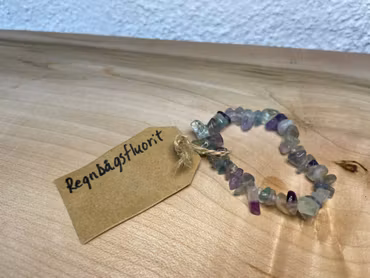 Affirmationsarmband "Jag är strukturerad" med Regnbågsfluorit stl: XS