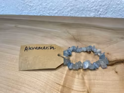 Affirmationsarmbans "Min röst är hörd" med Akvamarin stl: XXS