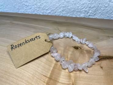 Affirmationsarmband "Jag är älskad" med Rosenkvarts stl: M