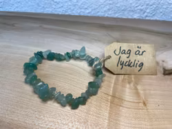 Affirmationsarmband "Jag är lycklig" med Grön Aventurin stl: M
