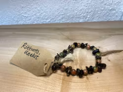 Affirmationsarmband "Jag är stabil" men Unakit och Rökkvarts stl: S