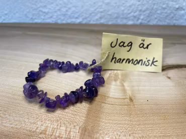 Affirmationsarmband "Jag är harmonisk" med Ametist stl: XS