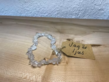 Affirmationsarmband "Jag är ljus" med Bergkristall stl: M