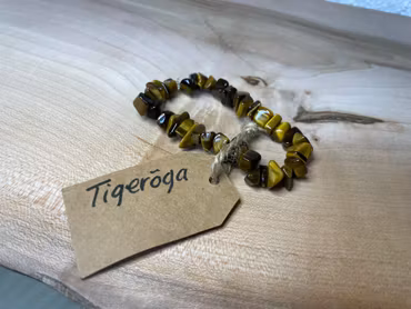 Affirmationsarmband "Jag är modig" med Tigeröga stl: XS