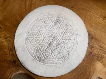Kristallnätsfat Flower of Life handgjort