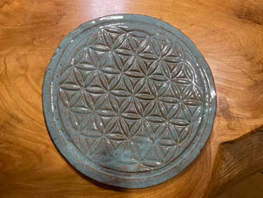 Kristallnätsfat Flower of Life handgjort