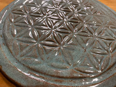 Kristallnätsfat Flower of Life handgjort