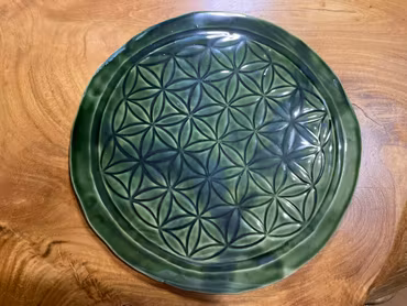 Kristallnätsfat Flower of Life handgjort