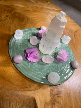 Kristallnätsfat Flower of Life handgjort