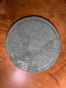 Kristallnätsfat Flower of Life handgjort